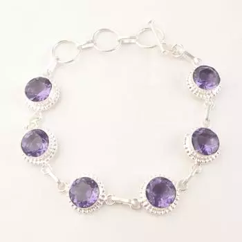 Iolite Gemstone 925Sterling Silver Women s Jewelry Bracelet 9 Mother s Day Gift RB-9-7