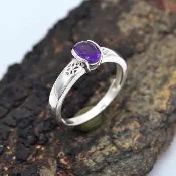 Iolite Gemstone Ring 925 Sterling Silver Ювелирные изделия ручной работы для рождественского подарка Заявление Кольцо 6 серебряный
