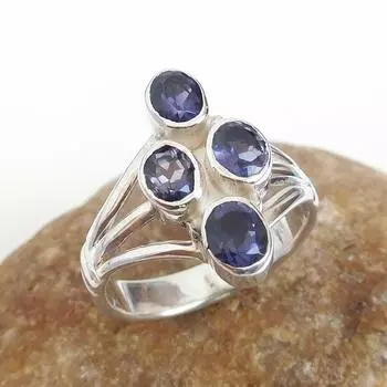 Iolite gemstone Ring, Solid 925 Sterling Silver Ring, Gift For Her, Statement Ring, Birthstone Ring, Silver Jewelry 6
