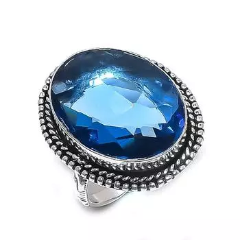 Iolite Quartz Ethnic 925 Sterling Silver Jewelry Ring Size 8.5 L3g15