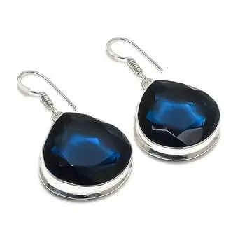 Iolite Quartz Handmade 925 Sterling Silver Jewelry Earring 1.89 R1R11
