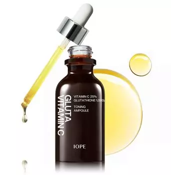 IOPE Official IOPE Gluta Vitamin C Toning Ampoule 23g Serum Vitamin Care Glutamine Skin Care Face Serum Korean Cosmetics Увлажнение Увлажнение Сухость