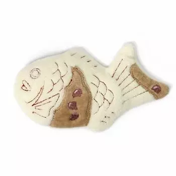 Iori Taiyaki Organic Niginigi Bell Baby Toy, сделанная в Японии ИГРУШКА-УЛЫБКА белый