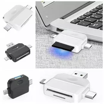 IOS 5 в 1 OTG адаптер USB 5 в 1 OTG конвертер для телефона/ноутбука/SD/TF карты white-style A