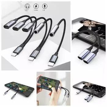 IOS на IOS 3 5 мм разъем 2 в 1 аудио адаптер AUX кабель разветвитель Plug and Play наушники IOS to 3.5 audioIOS charging