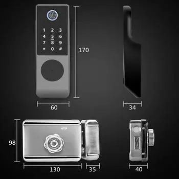 IP65 водонепроницаемый TTLock отпечаток пальца умный дверной замок наружные ворота Bluetooth пароль 13.56 МГц IC карта засов + механический ключ