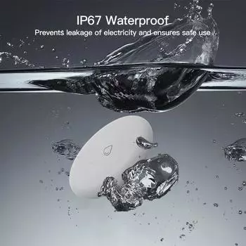 IP67 Tuya ZigBee Умный датчик утечки воды Детектор утечки воды Сигнализация утечки воды Умный домашний монитор безопасности Работает со шлюзом ZigBee белый