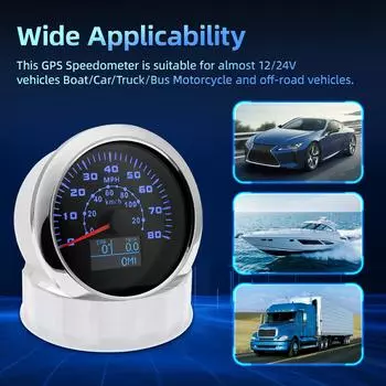 IP67 Waterproof Digital Speed Meter 0~80MPH/0~120Km/h GPS Speedometer Universal for Car Truck Boat Bus Off-road Vehicles 12V 24V