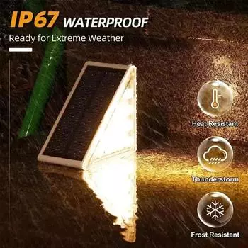 IP67 waterproof LED solar step outdoor staircase shallow solar deck lamp, solar lamp garden door decoration white light
