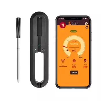 IP67 водонепроницаемый беспроводной цифровой термометр для мяса для духовки, гриля, кухни, барбекю, коптильни, термометр для приготовления пищи, отличный подарок чёрный