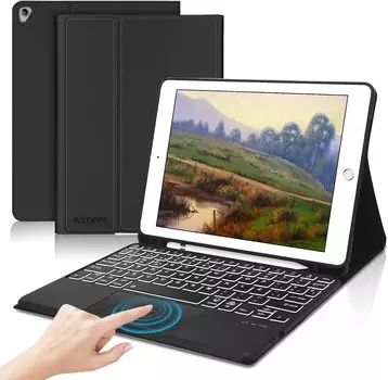iPad 9-го поколения 8-го поколения 7-го поколения Клавиатура с тачпадом Чехол-клавиатура для iPad 7-дюймовая цветная подсветка Беспроводная Bluetooth-клавиатура iPad