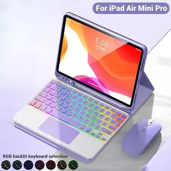 IPad Magic Keyboard с подсветкой для iPad Pro 11 2024 2021 2020 Mini 5 6 10,2 9/8/7 2018 2017 5 6th Air 11 2024 12,9 10,5 9,7 Air 3 2 кожаный чехол 9.7 5 6th Air2 Pro