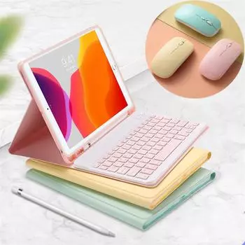 iPad Pro Keyboard Case with Wireless iPad Pro 11 Bluetooth Cute Candy Detachable Keyboard Pencil Popular with Women 11-inch (4th Generation) Mouse,