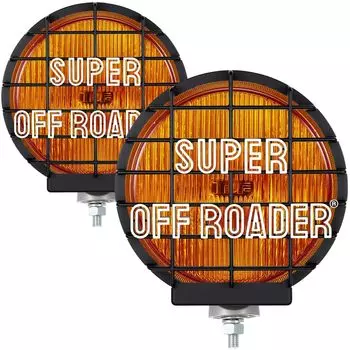 IPF Fog Lamp Halogen H3 Round 200mm Diameter Yellow 24V Set of 2 Fog Light Distribution Yellow Lens Black Body Off-road S-9021