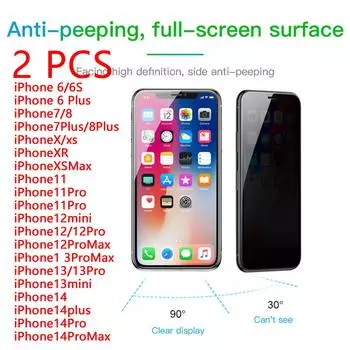 IPhone 14/13/12/X/8/7 Privacy Anti-vision закаленное стекло защитная пленка для экрана 2 шт. iPhone 6/6S
