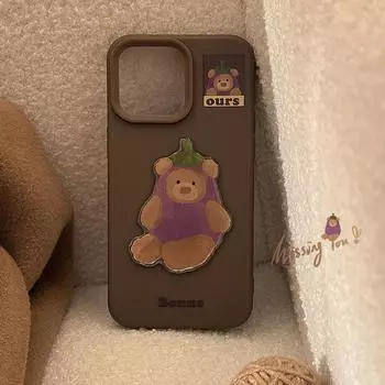 Чехол для iPhone 16 15 14 promax совместим и подходит для iPhone 13 12 promax Cartoon Brown Pendant 16promax