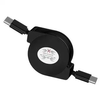 iPhone 16 USB-C и кабель 3A/60W для быстрой зарядки, выдвижной зарядный кабель типа C 15 Pro Max/Galaxy iPad Pro/Air MacBook Различные варианты поддержки (1м/черный)