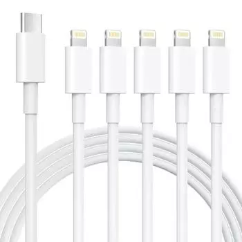 iPhone Charger 5 Pack 6FT USB C to Lightning Cable Apple MFi CertifiediPhone 14/13/12/12 Pro Max/11 iphone charging cable 1m
