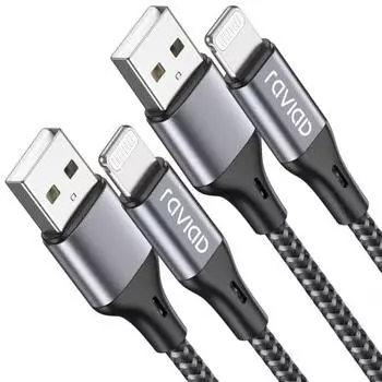 iPhone Charging Cable Lightning Cable 3M Set of 2 [MFi Certified] Lightning Cable RAVIAD iPhone Charging Cable Fast Charging iPhone Charging Cord iPho