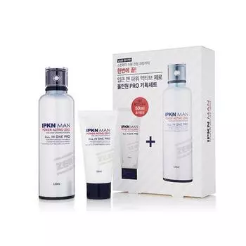 IPKN Men Power Active All-in-One Zero 120мл+50мл набор, 1 комплект, лучшая мужская косметика Кореи
