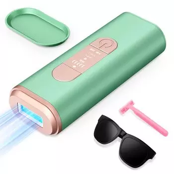 IPL Photo Hair Removal Device Compatible with VIO VAPAKA Home Use Hair Removal Device Lightweight 5 Levels Adjustable for Men Continuous Full Body зелёный