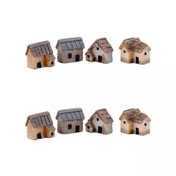 iplusmile 8 шт. Миниатюрный дом Миниатюрный сад Микроминиатюрный ландшафтный декор Миниатюрная вилла Террариум Миниатюрный деревенский домик Фигурка своими руками