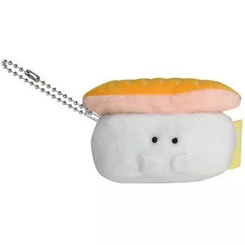 Ippinsha Gyutto Sushisan Mr. Salmon mascot stuffed toy mini with chain gift 48012