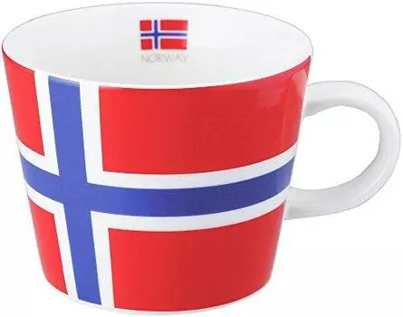 Ippinsha Ikujinsha 1117-2 Sugarland Mug, Flag Pattern, Norway, 12.8 fl oz (380 cc), Made in Japan, Microwave and Dishwasher Safe