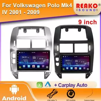 IPS Android Car Radio для Volkswagen Polo 4 2001 - 2009 Мультимедийный Видеоплеер Навигация GPS 4G Carplay Авторадио 4 core 1GB+32GB carplay