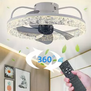 IRALAN 20 inch Modern Ceiling Fans with Lights and Remote,360° rotating fan, Stepless Color Temperature Change,6 Speeds 220V чёрный