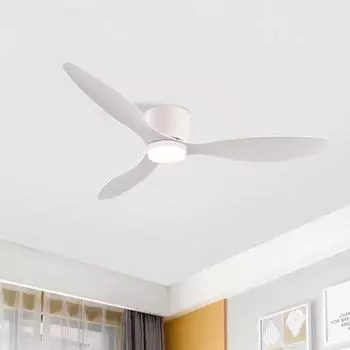 IRALAN 42 inch/52 inch Ceiling Fan with Light Remote Control, Modern Ceiling Fan for Bedroom, Living Room-Black/White/Wood 52 inch белый