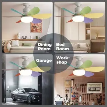 IRALAN Ceiling Fan LED With Light Remote Control Dimmable E27 Base Modern Wireless Fans Lighting For Bedroom and Living Room 42CM (30W)