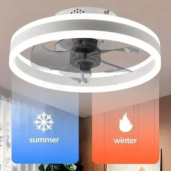 IRALAN chandelier fan smart APP remote control dimming LED ceiling fans with light and silent Wireless fan Bedroom chandelier белый
