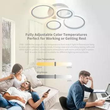 IRALAN Led Ceiling Light Chandelier Acrylic Home Study Lights Bedroom Livingroom Hanging For Ceiling Lamp Home Decor Lighting APP With RC Dimmable белый