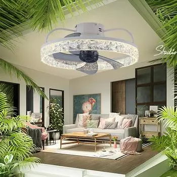 IRALAN LED fan light modern 360° swing lighting 6-speed wind speed home dimming ceiling fan light living room dining room light 60W&220V чёрный