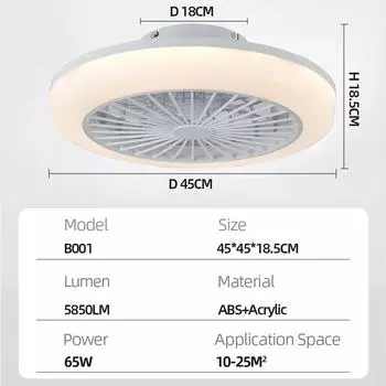 IRALAN Low Profile Ceiling Fan with Light and Remote, Flush Mount Ceiling Fan with 6-Speed Reversible for Bedroom Living Room белый