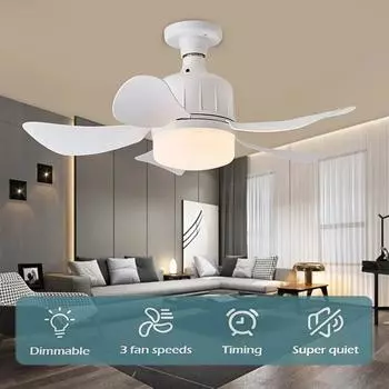 IRALAN Modern Ceiling Fan Light 3-Wind Speeds Ceiling Fan Easy To Install Smart Electric Lamps Room Decor Home Appliance белый