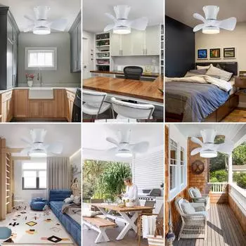 IRALAN Modern ceiling fan with led light silent with remote control sealing fan led lighting Lamps for room kitchen living room белый