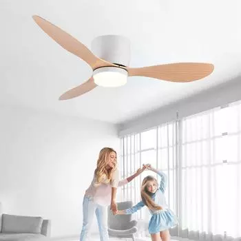 IRALAN Modern ceiling fan with light simple silent large air volume large home fan Room decoration living room office 52inch белый