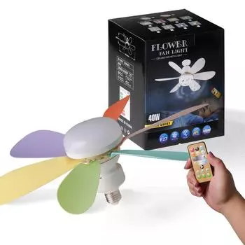 IRALAN Modern ceiling fan with light with remote control E27 LED ceiling fan Lamps for room living room bedroom kitchen home use 30W (42cm)