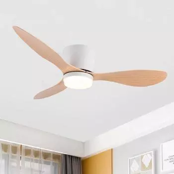 IRALAN Modern Ceiling Fan With Lights Infinitely adjustable lighting Six-speed Wind Room Decor Electric Fan Lamps for Room 52 INCH белый