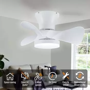 IRALAN Modern ceiling fans with light and silent led ceiling fan lighting Living room lights kitchen bedroom office home fan белый