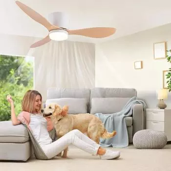 IRALAN Modern Long-page Fan Light Simple And Silent DC Motor Stepless Dimming Six-speed Wind Speed Decoration Home For Room 52 inch белый