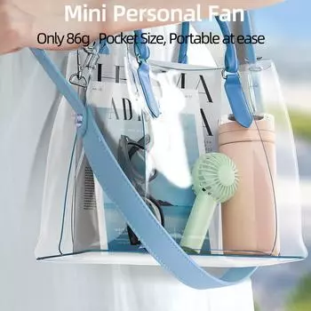 IRALAN Modern mini handheld fan summer new portable neck fan USB rechargeable fan for room, outdoor, library белый