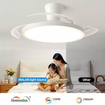 IRALAN Modern Minimalist Invisible Ceiling Fan Lamp Bedroom Living Room Dining Room Study Household LED Pendant Light room decor 220V