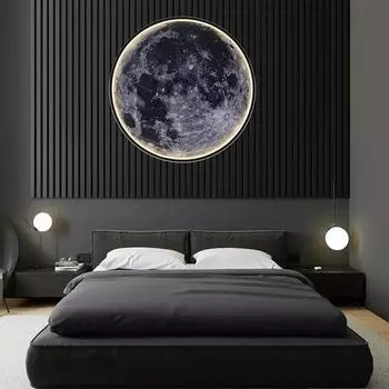 IRALAN Modern Moon Wall Lamp Brightness Dimmable Design Ambient Living Room Decoration for a Soothing Night Room Decor