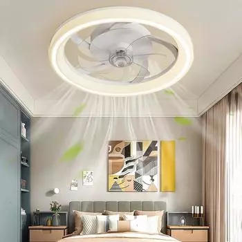 IRALAN Потолочный вентилятор Светильник Гостиная Спальня Офис Современный Простой Потолочный Электрический вентилятор Пульт Дистанционного Управления Ресторан Светодиодный Вентилятор Светильник белый