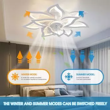 IRALAN Современный обеденный стол Светодиодная лампа Потолочный вентилятор Светильник для ресторана Спальня Вентилятор Лампа Дистанционный вентилятор Домашнее освещение 85-265V белый