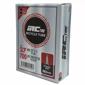 IRC Tire Bicycle Tube WO 27 Presta Long Valve 80mm 28931J 1 700 18C-26C чёрный