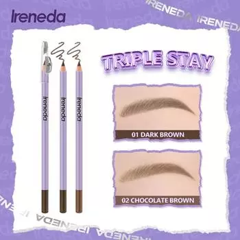 Ireneda 2 в 1, ультратонкий карандаш для бровей, водонепроницаемый, долговечный, стойкий к переносу, инструменты для улучшения бровей, ручка для макияжа, косметика